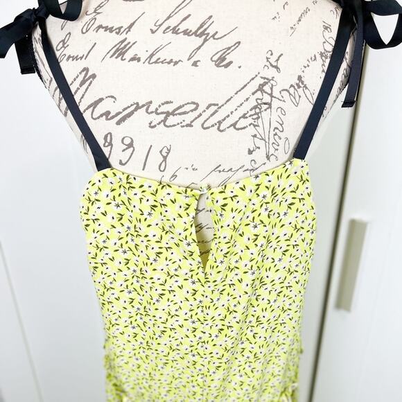 Topshop NWT Dropped Waist Midi Dress in Lime Size 10 - Picture 9 of 14